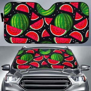 Black Watermelon Pieces Car Auto Sun Shade