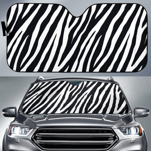 Black White Zebra Car Auto Sun Shade