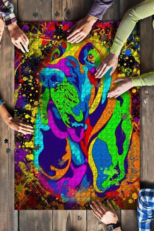 Bloodhound Dog Colorful Jigsaw Puzzle Set