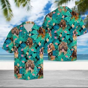 Bloodhound Tropical Hawaiian Shirt Summer Button Up