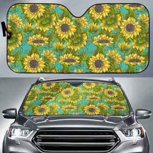Blooming Sunflower Car Auto Sun Shade