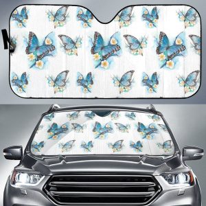 Blossom Blue Butterfly Car Auto Sun Shade