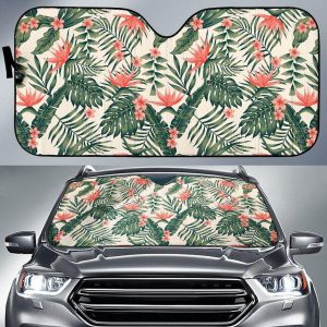 Blossom Tropical Leaves Car Auto Sun Shade
