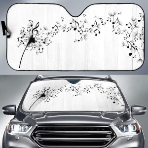 Blowing Music Notes Car Auto Sun Shade