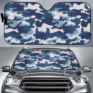Blue And White Camouflage Car Auto Sun Shade