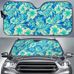 Blue Blossom Tropical Car Auto Sun Shade