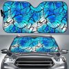 Blue Butterfly Wings Car Auto Sun Shade