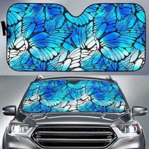 Blue Butterfly Wings Car Auto Sun Shade