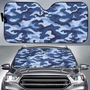 Blue Camo Camouflage Pattern Car Auto Sun Shade