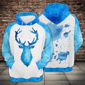Blue Deer 3D Printed Hoodie/Zipper Hoodie