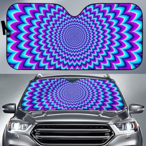 Blue Expansion Moving Optical Illusion Car Auto Sun Shade
