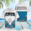 Blue Hippie Bus Hawaiian Shirt Summer Button Up