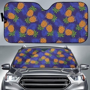 Blue Leaf Pineapple Car Auto Sun Shade