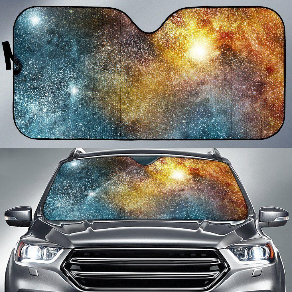 Blue Orange Stardust Galaxy Car Auto Sun Shade Blue Orange Stardust Galaxy Car Auto Sun Shade