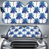 Blue Palm Tree Car Auto Sun Shade