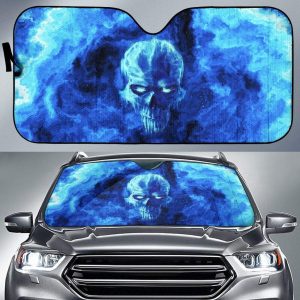 Blue Skull Car Auto Sun Shade