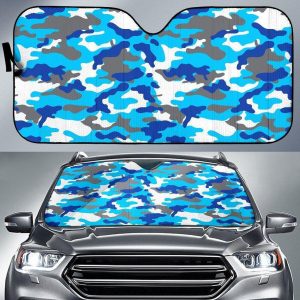 Blue Snow Camouflage Car Auto Sun Shade