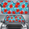 Blue Tropical Hibiscus Car Auto Sun Shade