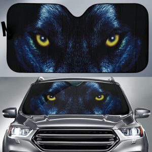 Blue Wolf Eyes Car Auto Sun Shade