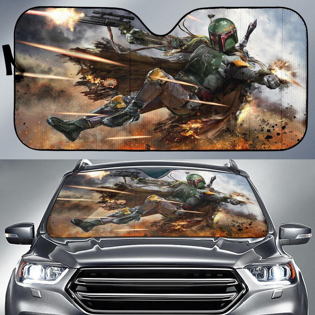 Boba Fetts Car Auto Sun Shade Boba Fetts Car Auto Sun Shade