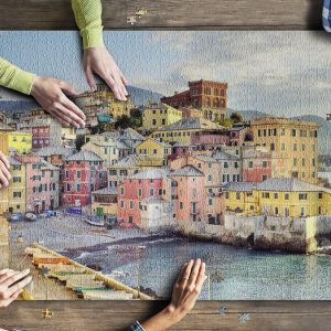 Boccadasse, Genoa, Italy Colorful Coastal Town Jigsaw Puzzle Set