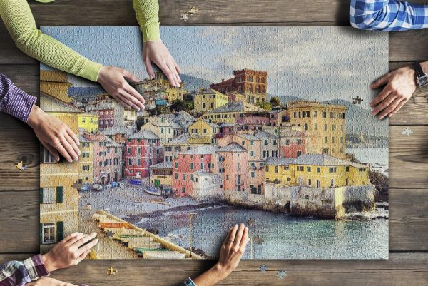 Boccadasse, Genoa, Italy Colorful Coastal Town Jigsaw Puzzle Set