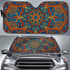 Bohemian Indian Mandala Car Auto Sun Shade