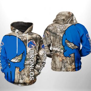 Boise State Broncos NCAA Camo Veteran Hunting 3D Printed Hoodie/Zipper Hoodie