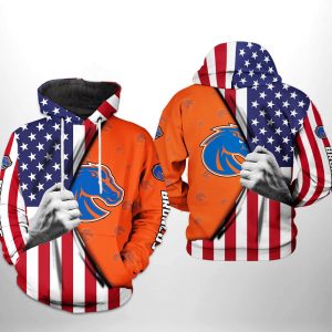 Boise State Broncos NCAA US FLag 3D Printed Hoodie/Zipper Hoodie