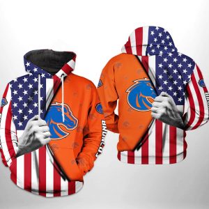 Boise State Broncos NCAA US FLag 3D Printed Hoodie/Zipper Hoodie