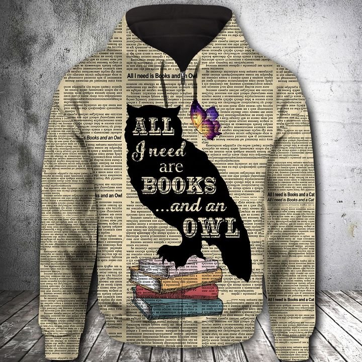 Book And Owl 3D Printed Hoodie/Zipper Hoodie Book And Owl 3D Printed Hoodie/Zipper Hoodie