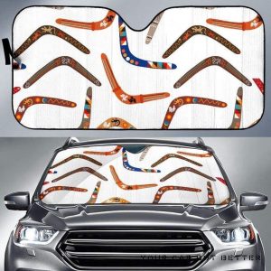 Boomerang Australian Aboriginal Ornament Pattern Car Auto Sun Shade