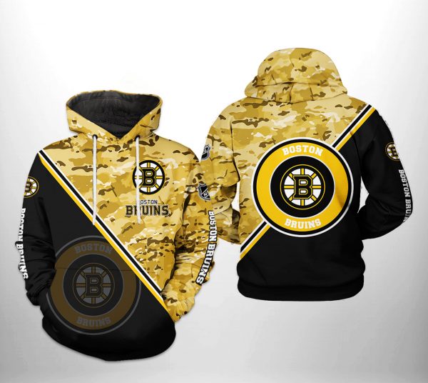 Boston Bruins NHL Camo Team 3D Printed Hoodie/Zipper Hoodie