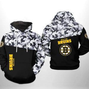 Boston Bruins NHL Camo Veteran 3D Printed Hoodie/Zipper Hoodie