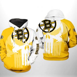 Boston Bruins NHL Team Skull 3D Printed Hoodie/Zipper Hoodie