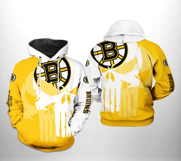Boston Bruins NHL Team Skull 3D Printed Hoodie/Zipper Hoodie