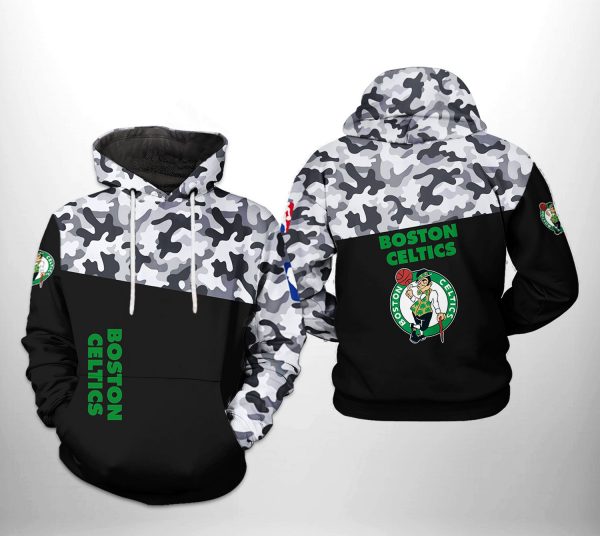 Boston Celtics NBA Camo Veteran Team 3D Printed Hoodie/Zipper Hoodie