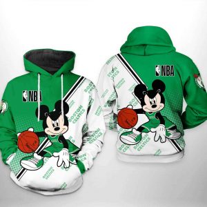 Boston Celtics NBA Mickey 3D Printed Hoodie/Zipper Hoodie