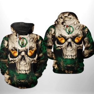 Boston Celtics NBA Skull 3D Printed Hoodie/Zipper Hoodie