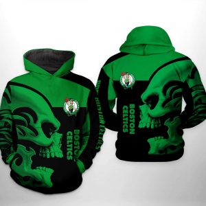 Boston Celtics NBA Skull Team 3D Printed Hoodie/Zipper Hoodie