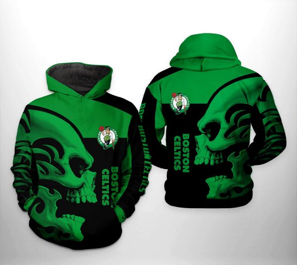 Boston Celtics NBA Skull Team 3D Printed Hoodie/Zipper Hoodie