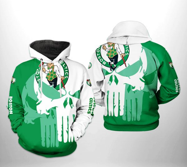 Boston Celtics NBA Team Skull 3D Printed Hoodie/Zipper Hoodie