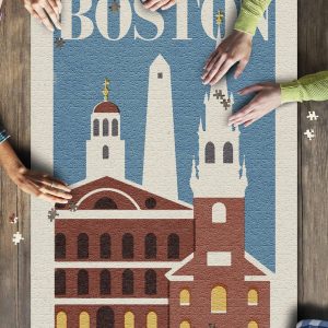 Boston, Massachusetts Landmarks Jigsaw Puzzle Set