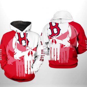 Boston Red Sox MLB Skull 3D Printed Hoodie/Zipper Hoodie