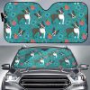 Boston Terrier Beautiful Flower Pattern Car Auto Sun Shade