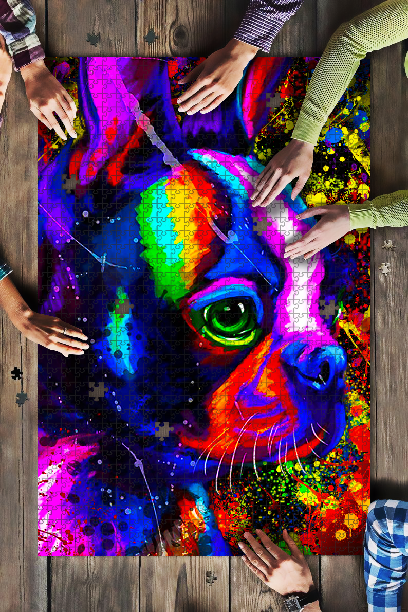 Boston Terrier Face Jigsaw Puzzle Set Boston Terrier Face Jigsaw Puzzle Set