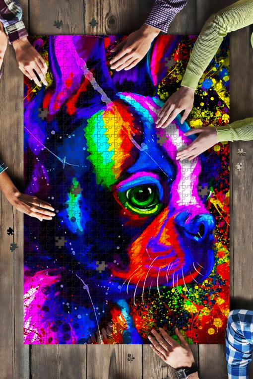 Boston Terrier Face Watercolor Art Jigsaw Puzzle Set Boston Terrier Face Watercolor Art Jigsaw Puzzle Set
