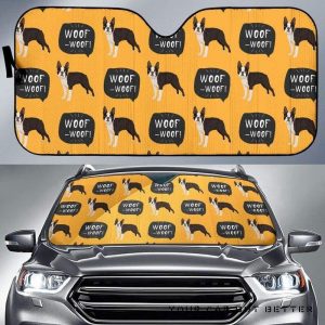 Boston Terrier Pattern Car Auto Sun Shade