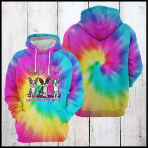 Boston Terrier Tie Dye 3D Printed Hoodie/Zipper Hoodie