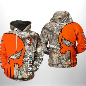 Bowling Green Falcons NCAA Camo Veteran Hunting 3D Printed Hoodie/Zipper Hoodie